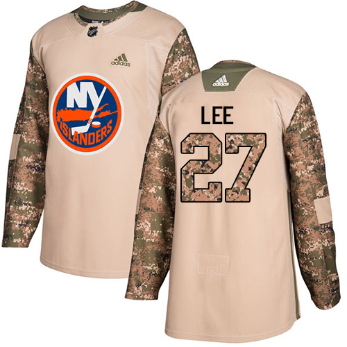 Adidas Islanders #27 Anders Lee Camo Authentic Veterans Day Stitched NHL Jersey - Click Image to Close